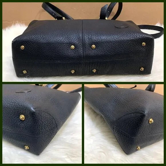 DOONEY & BOURKE Large Rare Vintage METRO Tote Black Pebbled All Weather Leather - Picture 7 of 16